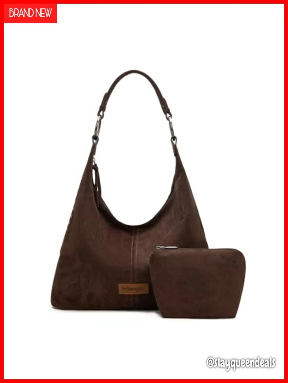 Suede Hobo Shoulder Bag Embossed Slouchy Purse Women